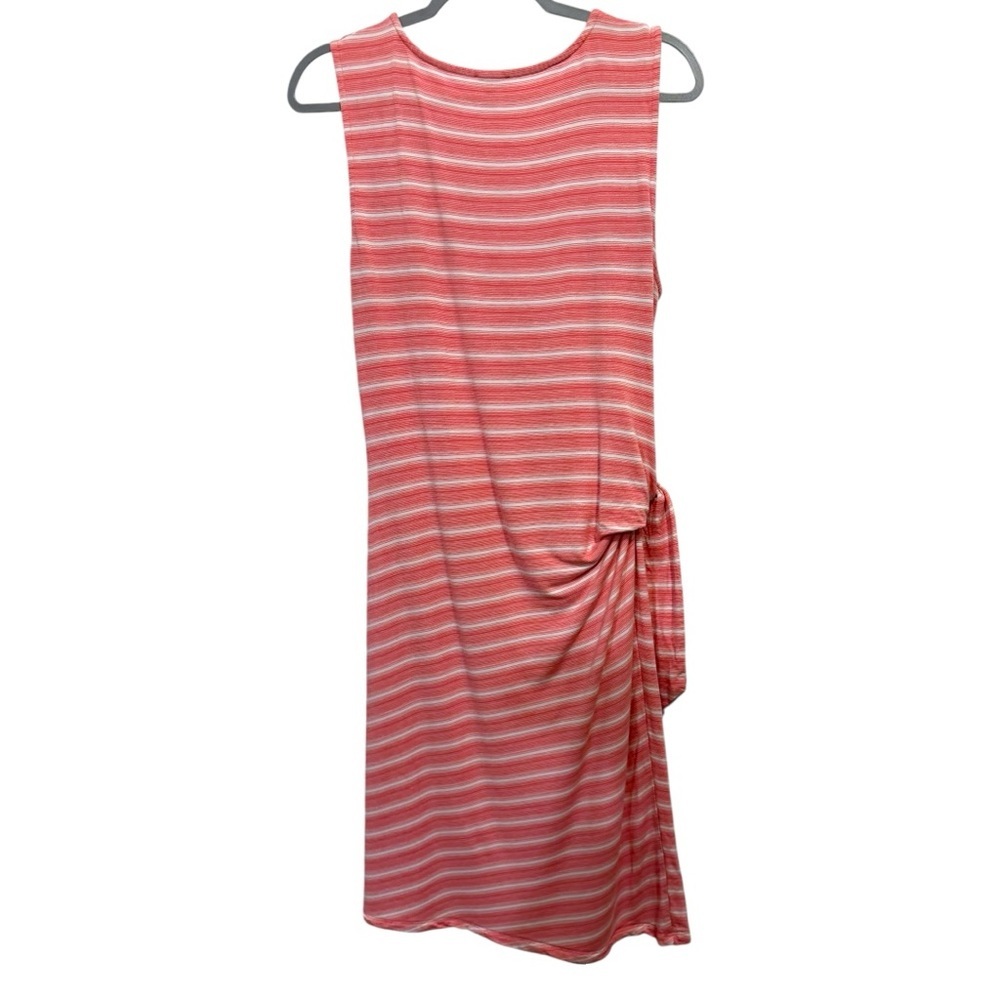 Talbots Pink White Striped Knit Tie-Waist Dress Size L - Picture 3 of 6